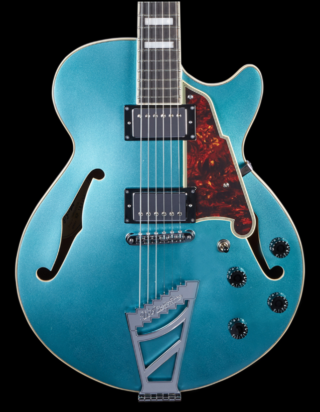 D'angelico Ss Premier 2h Ht Rw - Ocean Turquoise - Guitare Électrique 3/4 Caisse & Jazz - Variation 2
