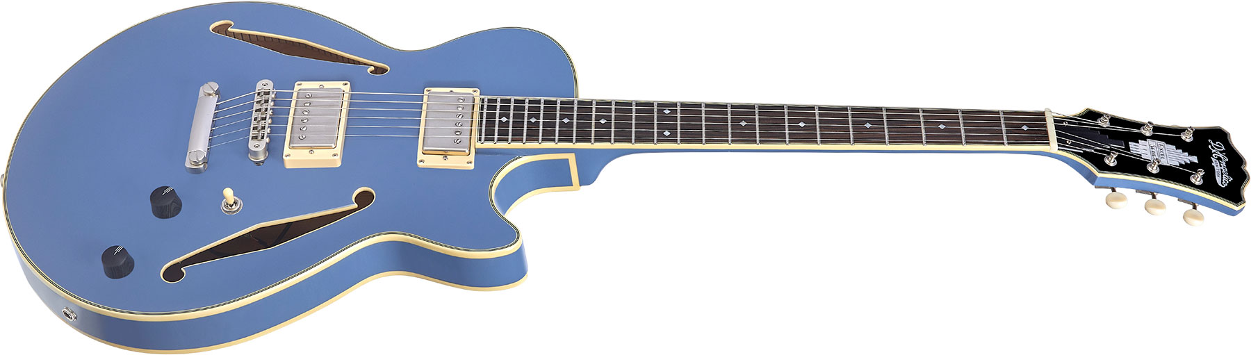 D'angelico Ss Tour Excel 2h Ht Eb - Slate Blue - Guitare Électrique 1/2 Caisse - Variation 1