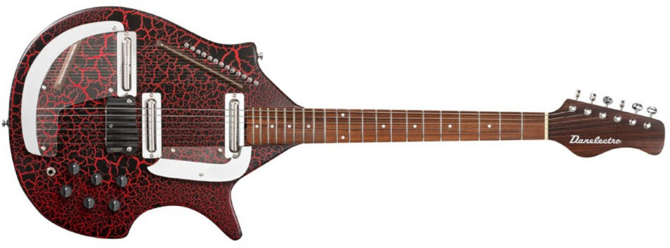 Danelectro Sitar Rdc Ht 2s Pf - Red Crackle - Guitare Électrique RÉtro Rock - Main picture