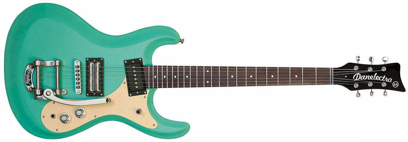 Danelectro The 64 Guitar Hs Trem Rw - Dark Aqua - Guitare Électrique Double Cut - Main picture