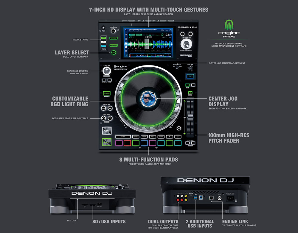 Denon Dj Sc5000 Prime - Platine Cd & Mp3 - Variation 4