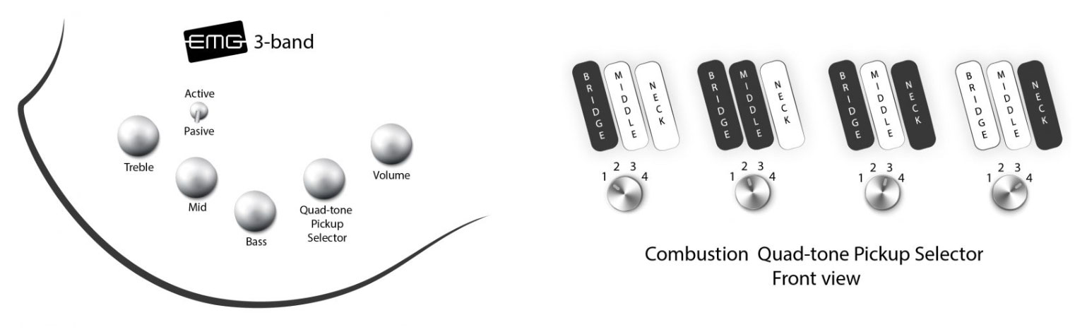 Dingwall Combustion Cb3 5c 3pu Active Pf - Vintage Burst Gloss - Basse Électrique Solid Body - Variation 6