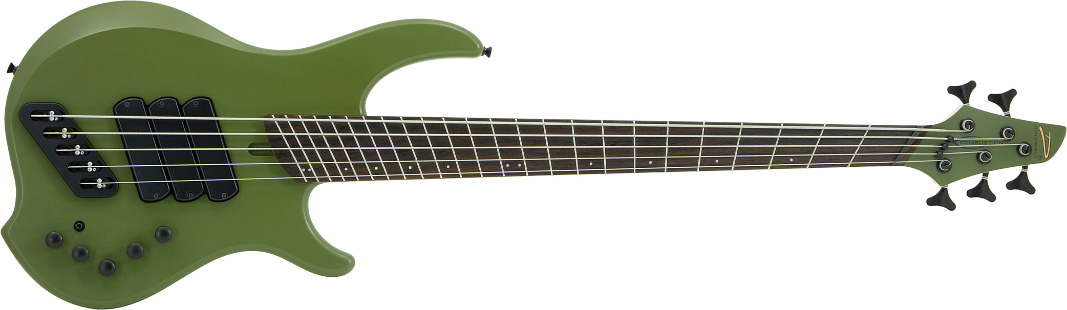 Dingwall Kyle Konkiel Combustion 5c 3pu Active Rw - Matte Army Green - Basse Électrique Solid Body - Main picture