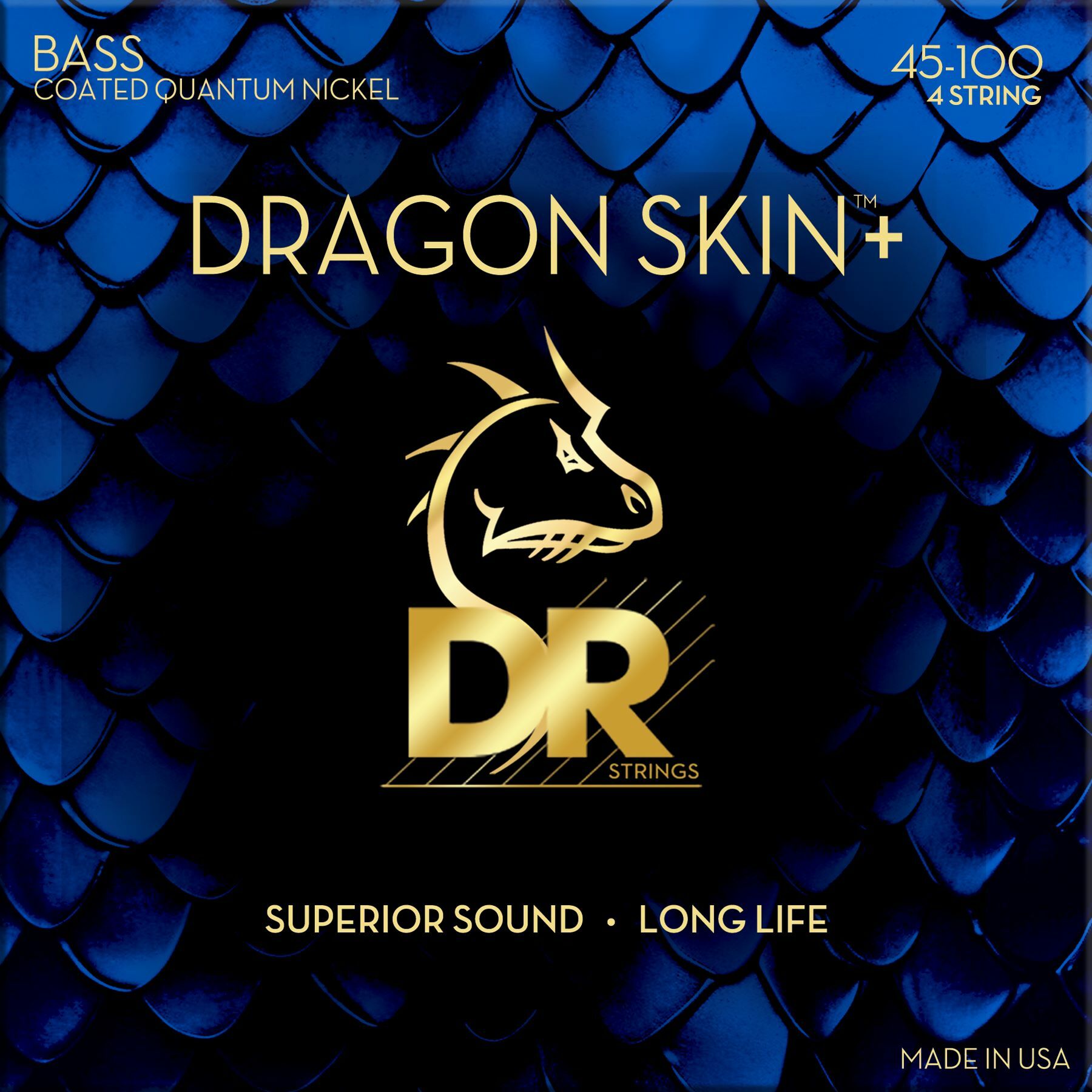 Dr Jeu De 4 Cordes Dragon Skin+ Core Technology Coated Wrap 45-100 - Cordes Basse Électrique - Main picture