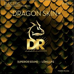 Cordes guitare électrique Dr DRAGON SKIN+ Core Technology Coated Wrap 9-46 - JEU DE 6 CORDES