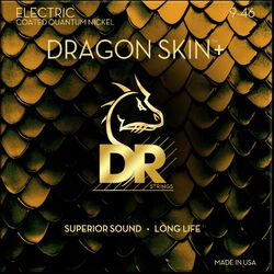 Cordes guitare électrique Dr DRAGON SKIN+ Core Technology Coated Wrap 9-46 - Jeu de 6 cordes