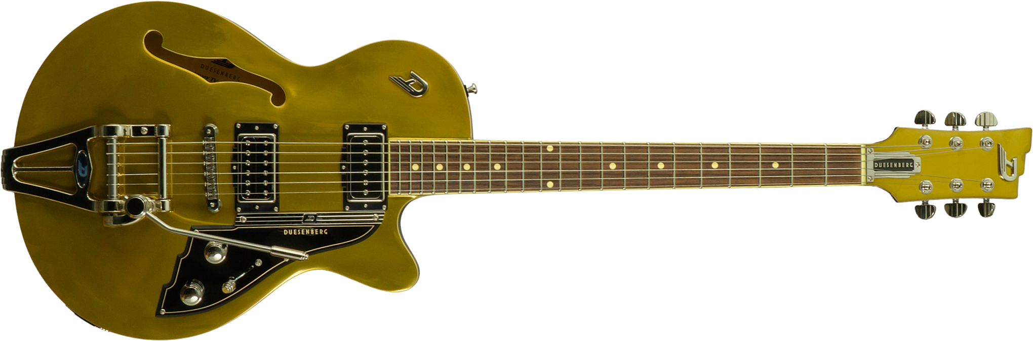 Duesenberg Custom Shop Starplayer Tv Hs Trem Rw #261290 - Hanover Gold - Guitare Électrique 1/2 Caisse - Main picture