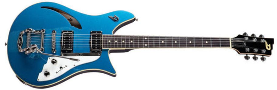 Duesenberg Double Cat Hs Trem Rw - Catalina Blue - Guitare Électrique 1/2 Caisse - Main picture