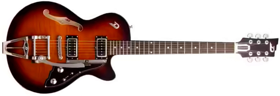 Duesenberg Starplayer Cbr Hs Trem Bigsby Rw - Tobacco Burst - Guitare Électrique 1/2 Caisse - Main picture