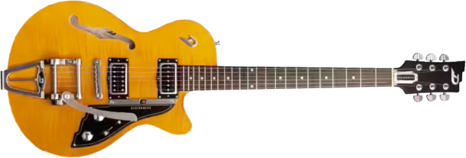 Duesenberg Starplayer Cbr Hs Trem Bigsby Rw - Transparent Honey - Guitare Électrique 1/2 Caisse - Main picture