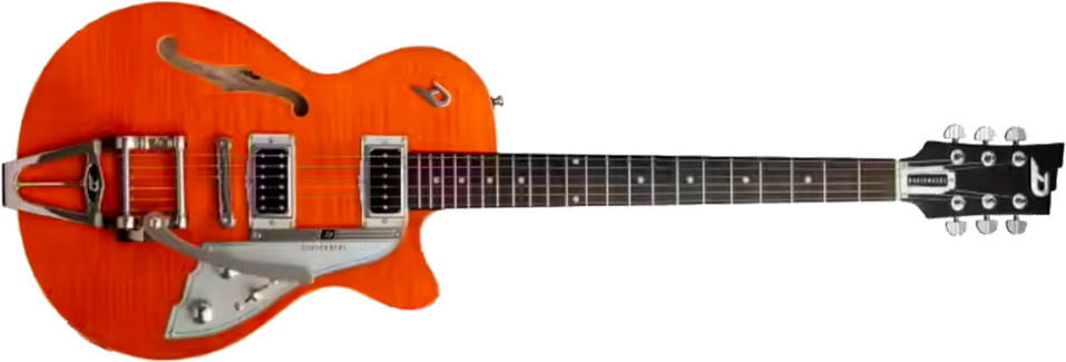 Duesenberg Starplayer Cbr Hs Trem Bigsby Rw - Transparent Vintage Orange - Guitare Électrique 1/2 Caisse - Main picture