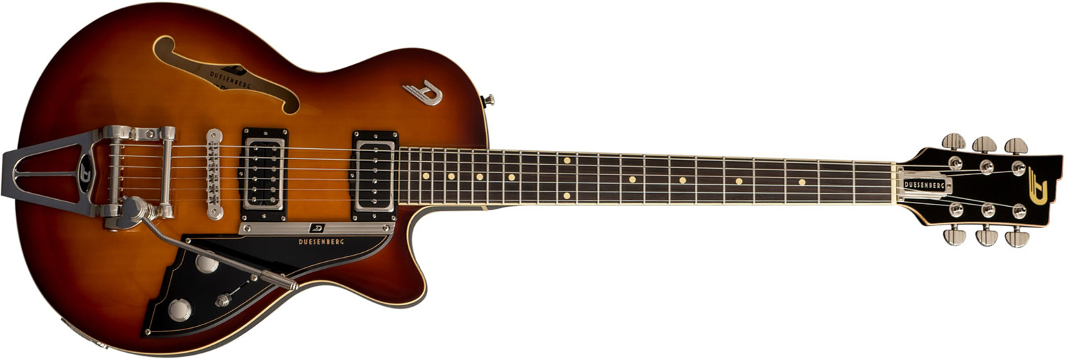 Duesenberg Starplayer Tv Hs Trem Rw - Vintage Burst - Guitare Électrique 1/2 Caisse - Main picture