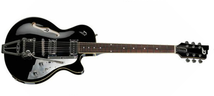 Duesenberg Starplayer Tv+ Piezo Hs Trem Rw - Black - Guitare Électrique 1/2 Caisse - Main picture