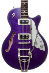 Guitare électrique 1/2 caisse Duesenberg Starplayer TV - Galaxy burst purple metallic