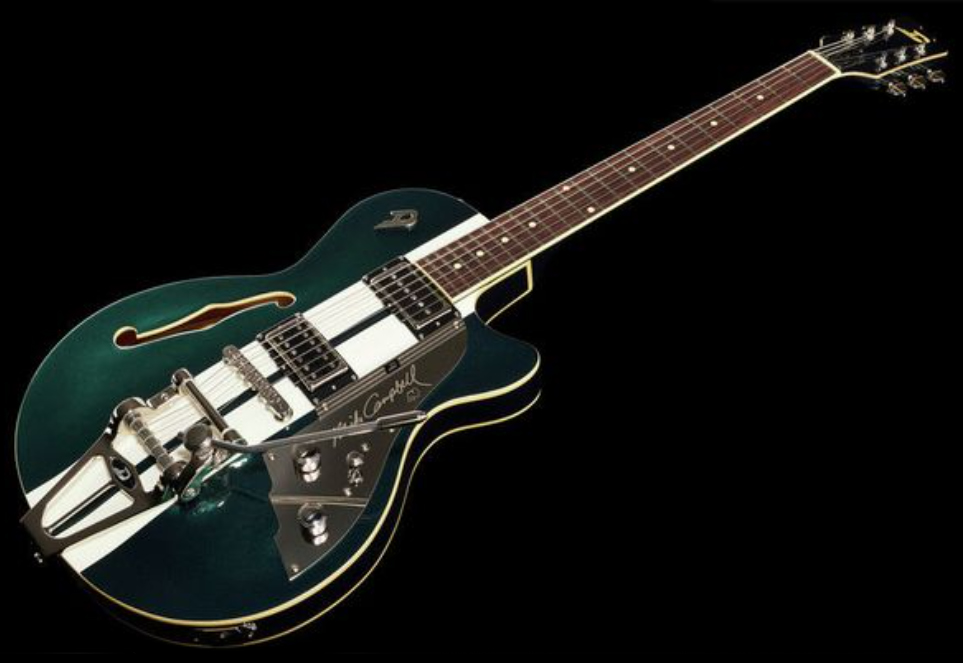 Duesenberg Mike Campbell Starplayer Tv 40th Ann. Alliance Signature Hs Trem Rw - Metallic Racing Green - Guitare Électrique 1/2 Caisse - Variation 3