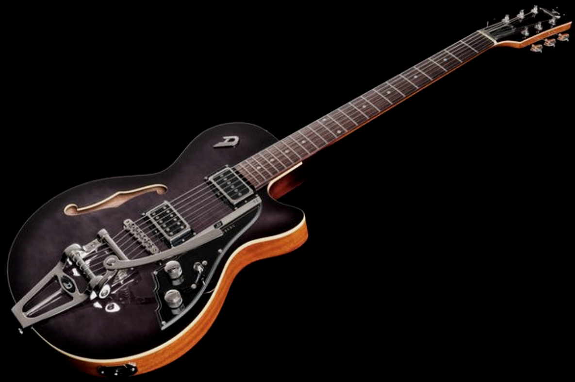 Duesenberg Starplayer Cbr Hs Trem Bigsby Rw - Transparent Black Burst - Guitare Électrique 1/2 Caisse - Variation 2