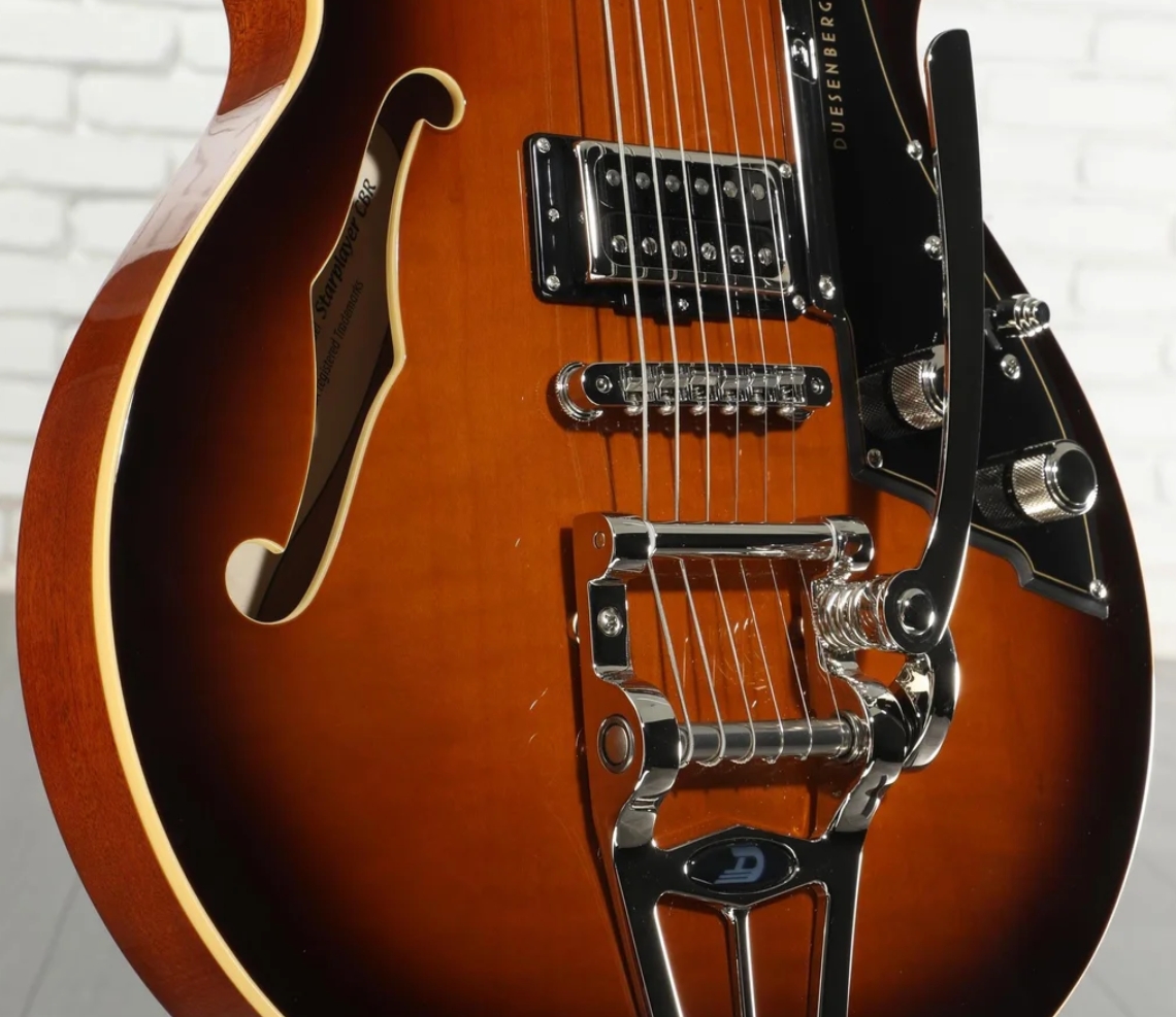 Duesenberg Starplayer Cbr Hs Trem Bigsby Rw - Tobacco Burst - Guitare Électrique 1/2 Caisse - Variation 3