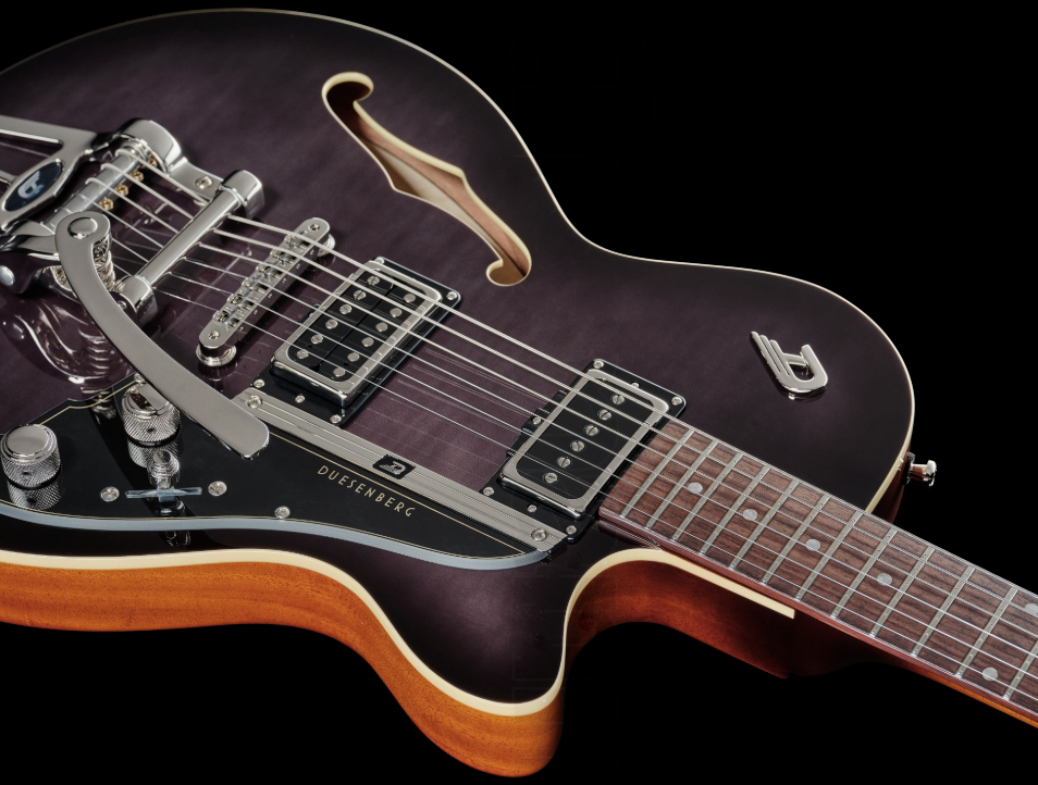 Duesenberg Starplayer Cbr Hs Trem Bigsby Rw - Transparent Black Burst - Guitare Électrique 1/2 Caisse - Variation 4