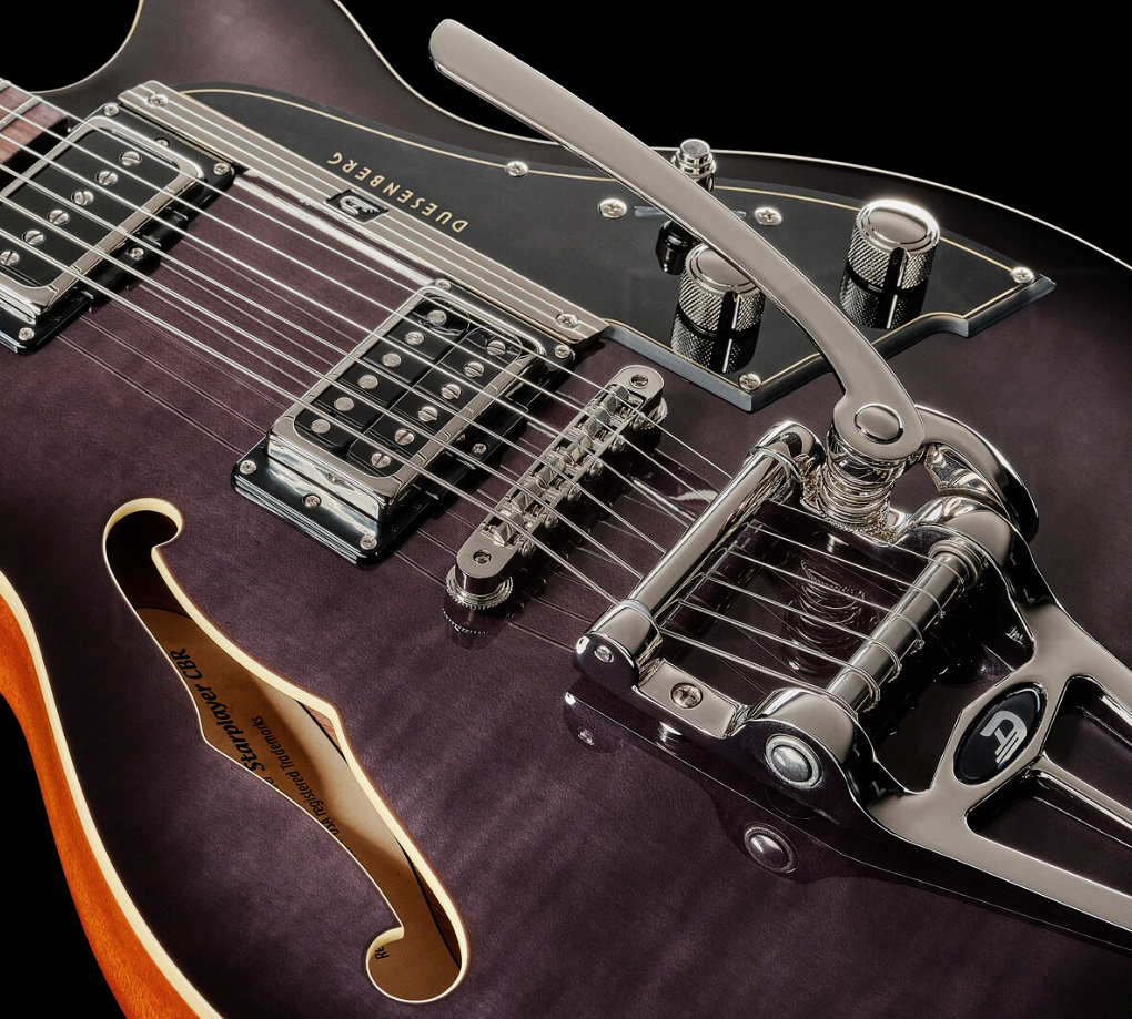Duesenberg Starplayer Cbr Hs Trem Bigsby Rw - Transparent Black Burst - Guitare Électrique 1/2 Caisse - Variation 5