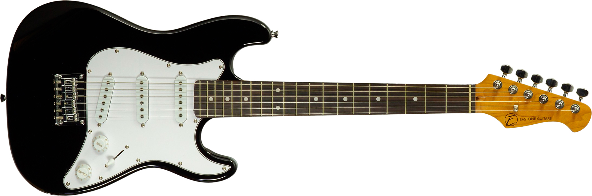 Eastone St-mini-blk 3s Trem Pur - Black - Guitare Électrique Enfant - Main picture