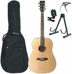 Pack guitare acoustique Eastone DR100-NAT + Pack - Natural satin