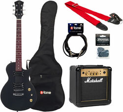 Pack guitare électrique Eastone LPL70 +Marshall MG10G +Accessories - Black satin