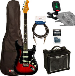 Pack guitare électrique Eastone ST100R-S3T-RW + X-Tone Combo +Accessories - 3-Tone Burst
