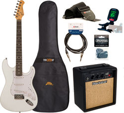 Pack guitare électrique Eastone STR70 +Blackstar Debut 10E +Accessories - Olympic white