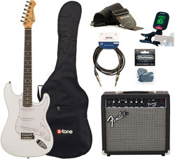 Pack guitare électrique Eastone STR70 +Fender Frontman 20G +Accessories - Olympic white