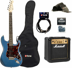 Pack guitare électrique Eastone STR70T LPB +MARSHALL MG10 10W +CABLE +MEDIATORS +HOUSSE - Lake placid blue