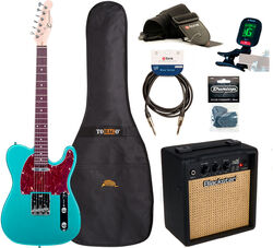 Pack guitare électrique Eastone TL70 +Blackstar Debut 10E +Accessories - metallic light blue