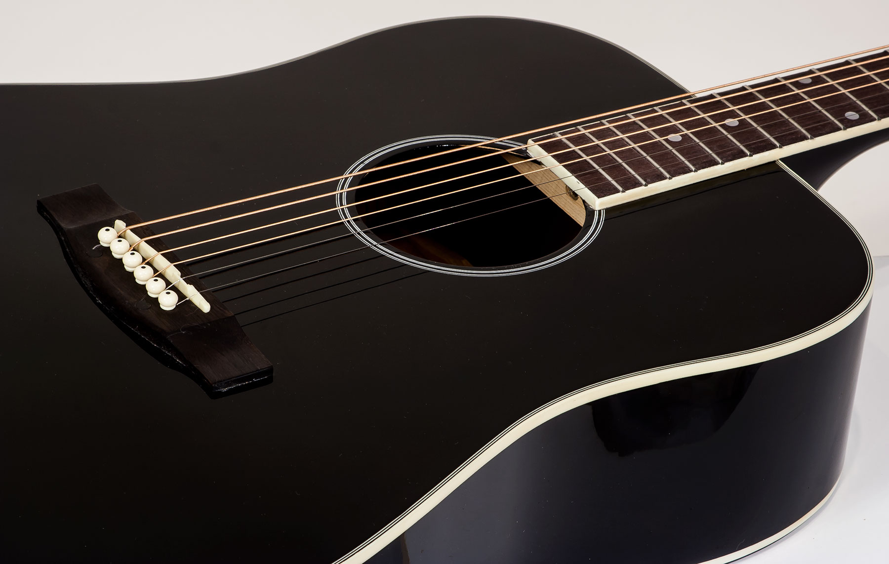 Eastone Dr100-blk Dreadnought Epicea Okuman - Black - Guitare Acoustique - Variation 2