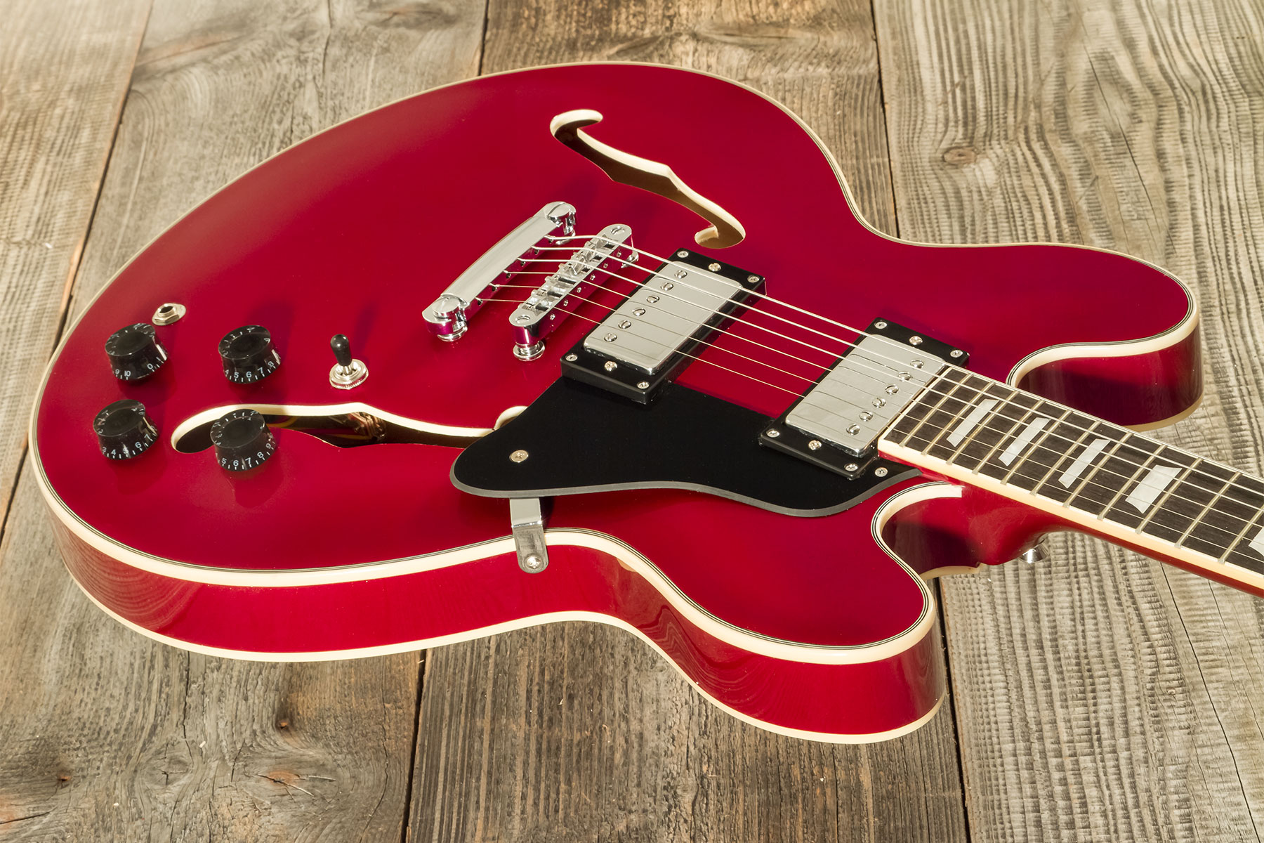 Eastone Gj70-win - Wine - Guitare Électrique 1/2 Caisse - Variation 2