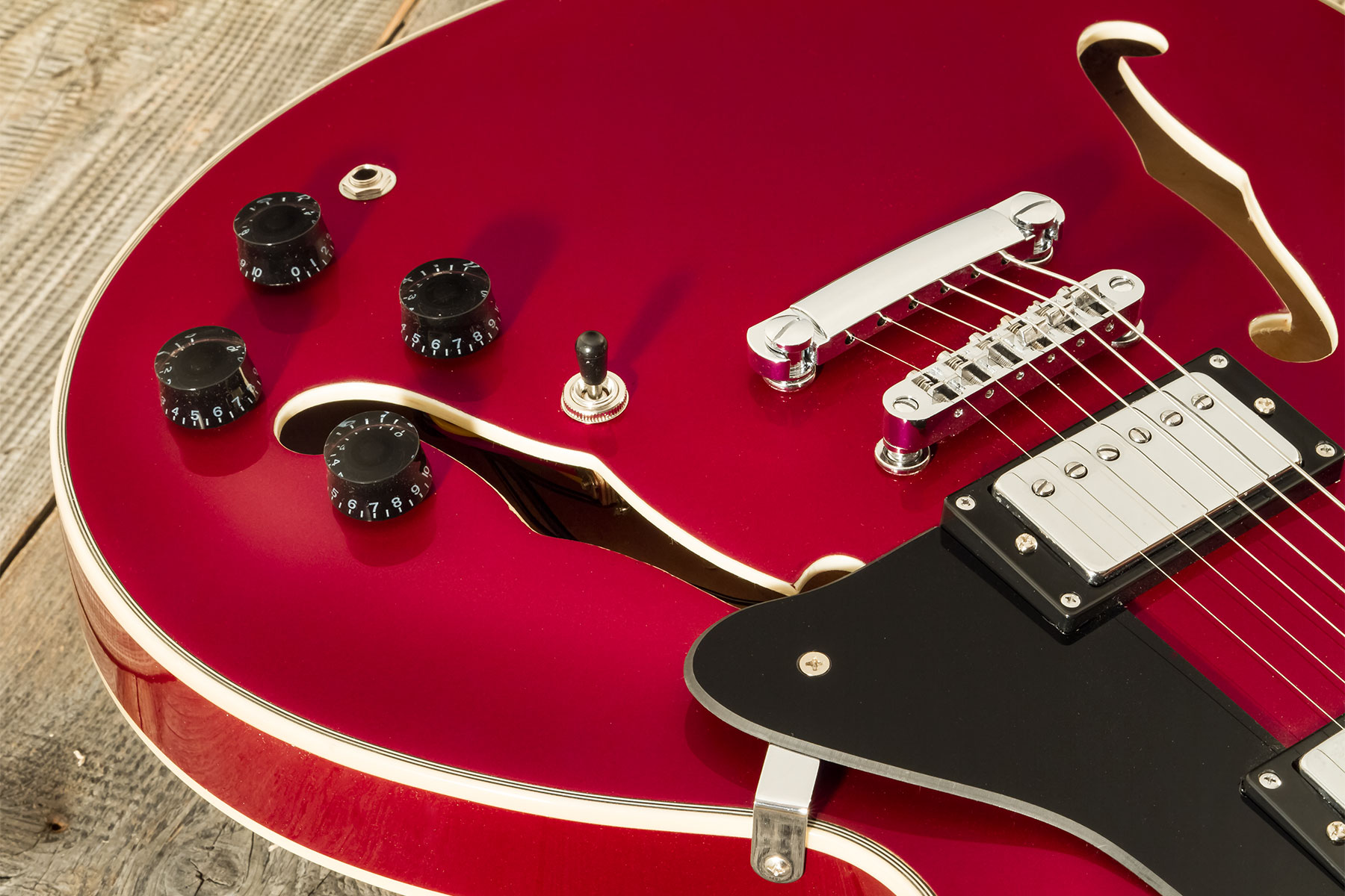 Eastone Gj70-win - Wine - Guitare Électrique 1/2 Caisse - Variation 3