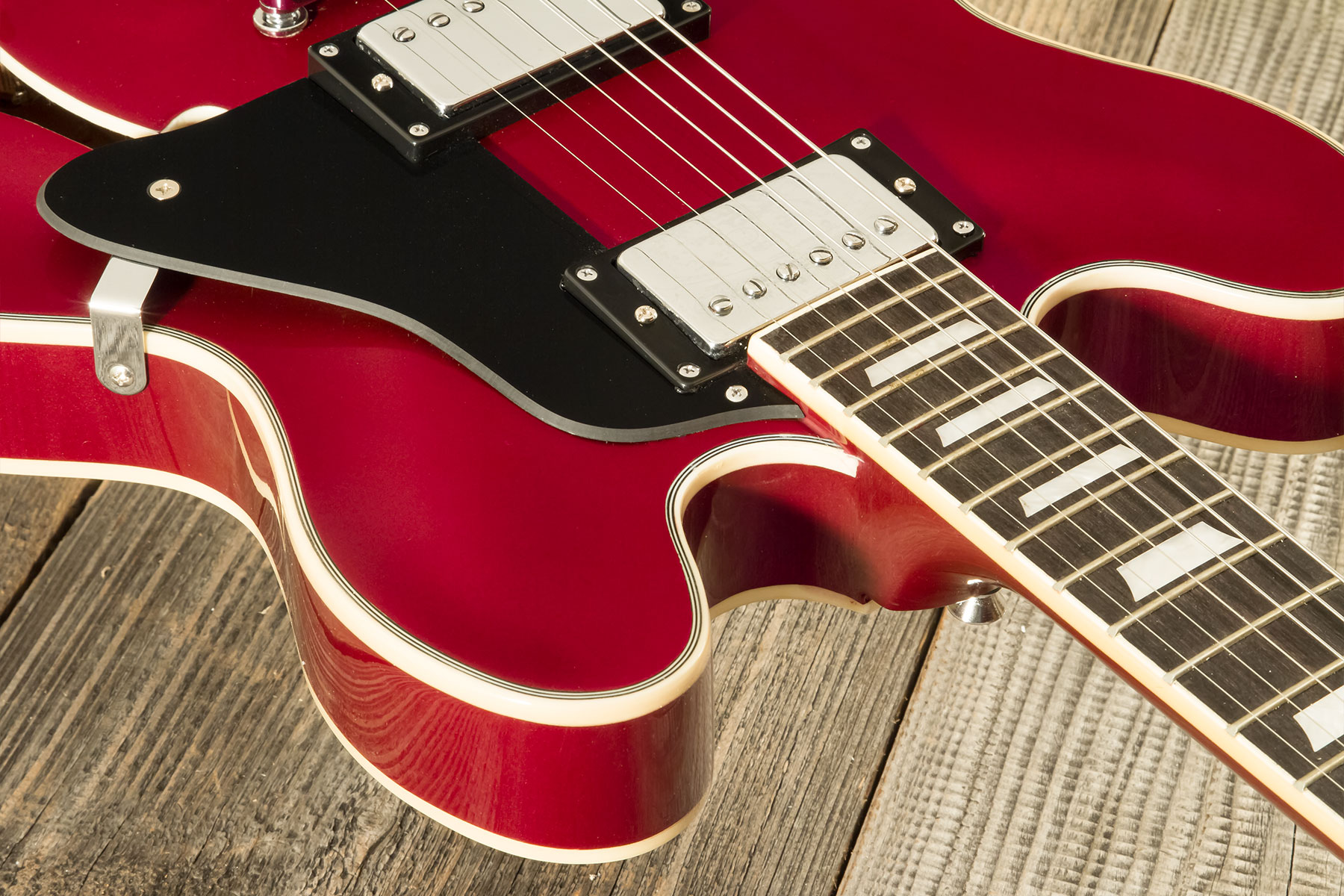 Eastone Gj70-win - Wine - Guitare Électrique 1/2 Caisse - Variation 4