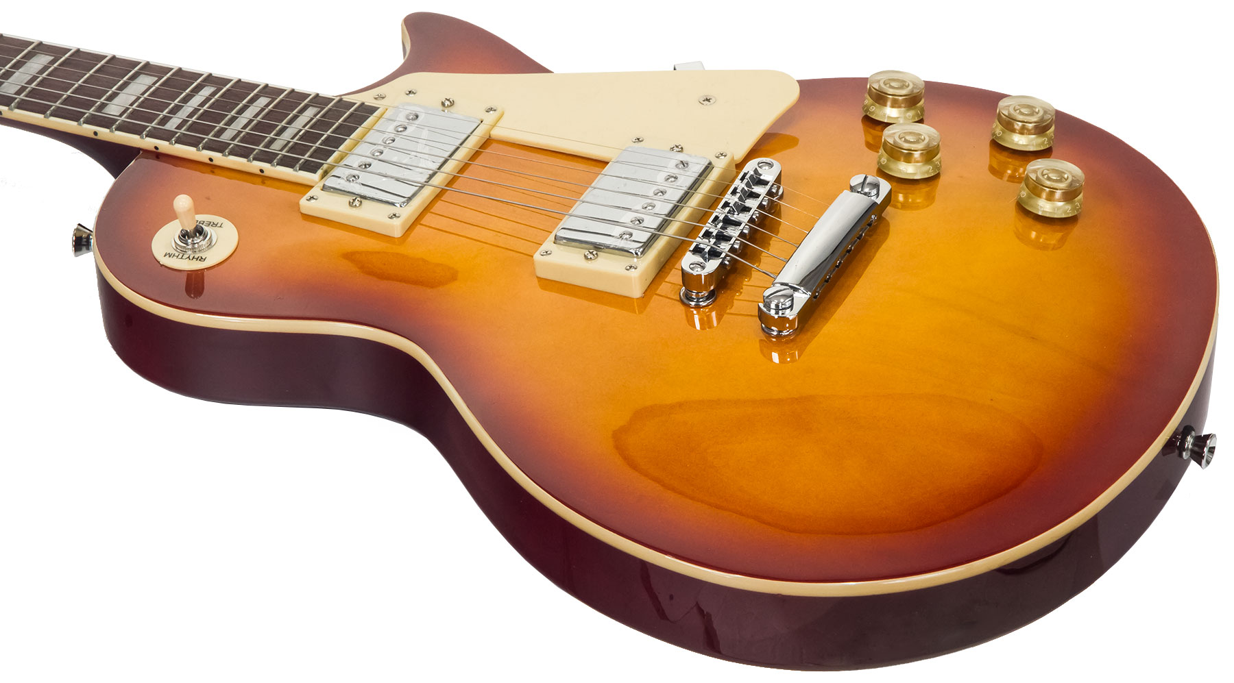 Eastone Lp100 Hh Ht Pur - Cherry Sunburst - Guitare Électrique Single Cut - Variation 2