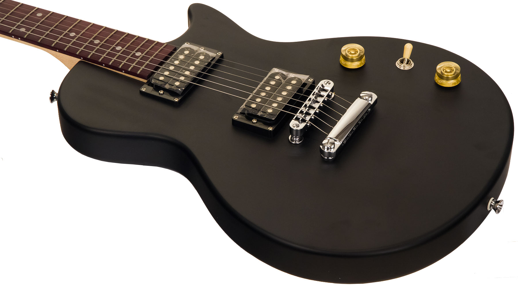Eastone Lpl70 Hh Ht Pur - Black Satin - Guitare Électrique Single Cut - Variation 2