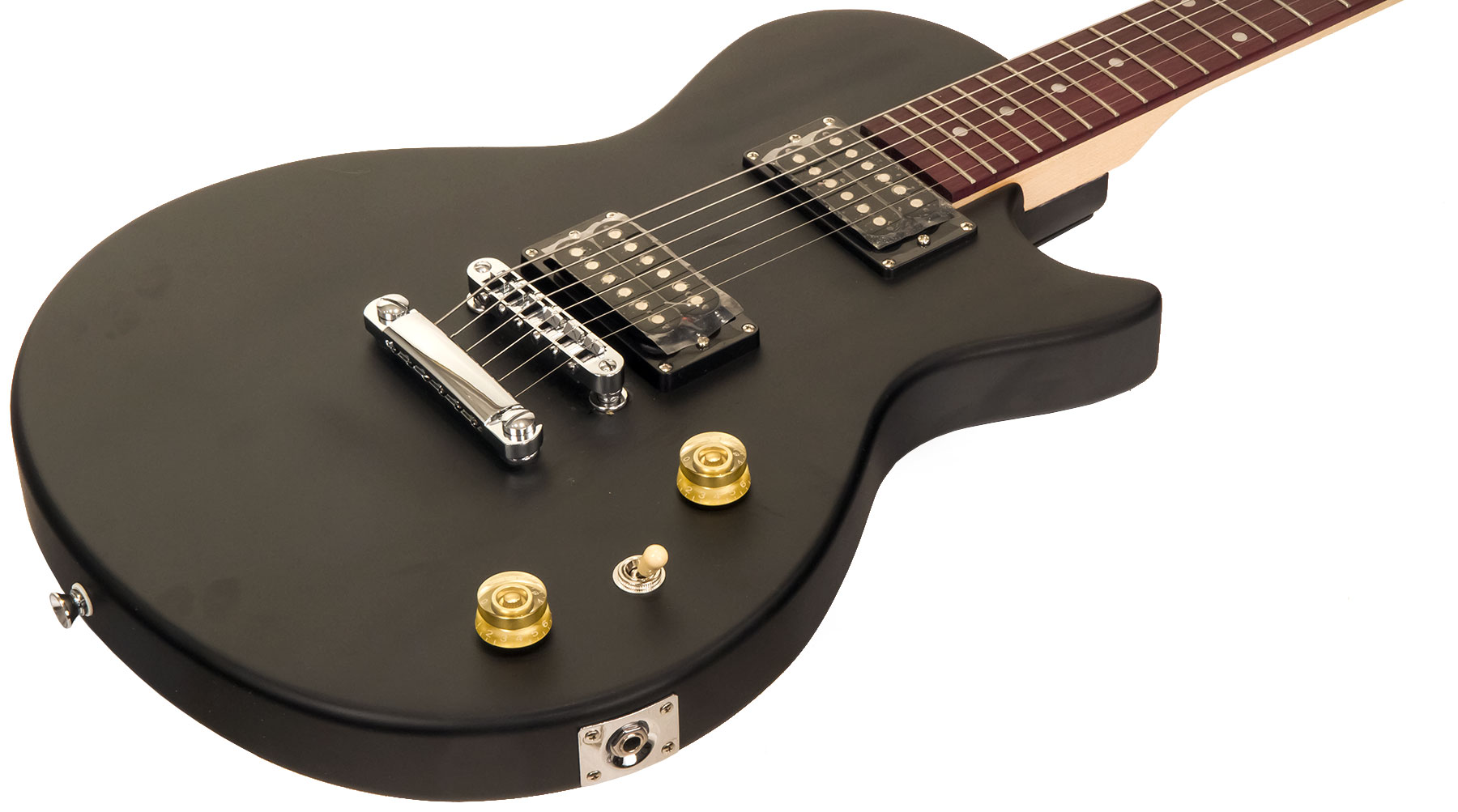 Eastone Lpl70 Hh Ht Pur - Black Satin - Guitare Électrique Single Cut - Variation 1