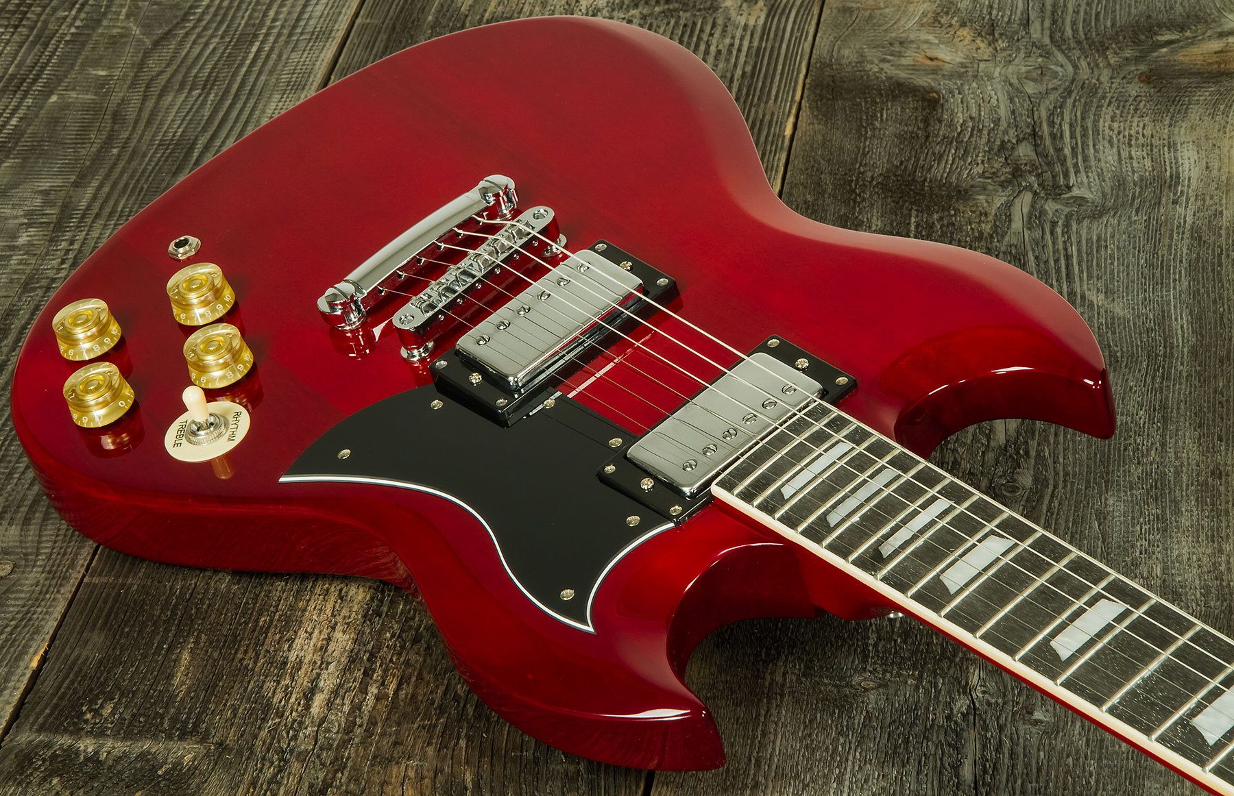 Eastone Sdc70 Hh Ht Pur - Red - Guitare Électrique Double Cut - Variation 1