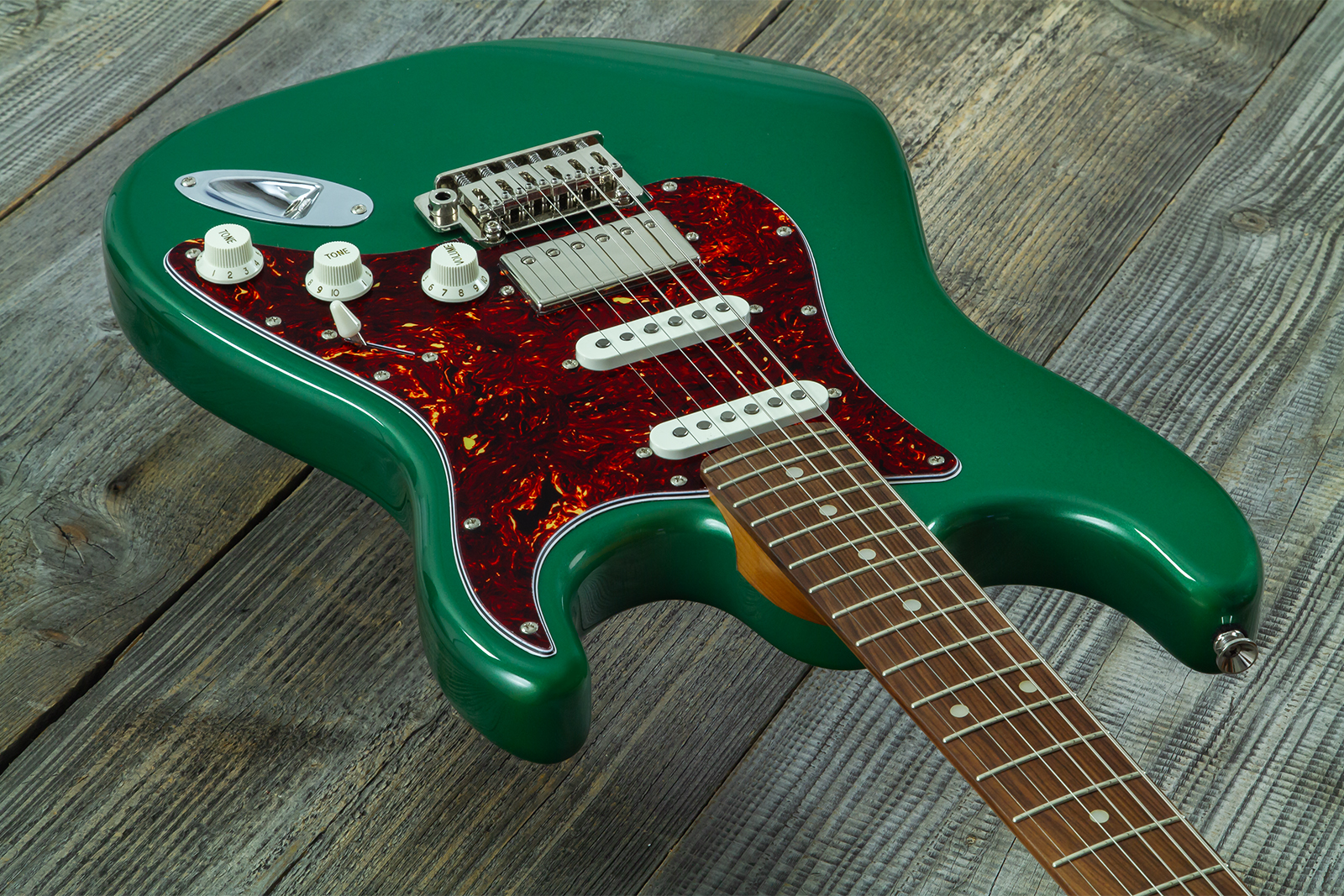 Eastone St550r-dmg Hss Trem Rw - Dark Metal Green - Guitare Électrique Forme Str - Variation 2