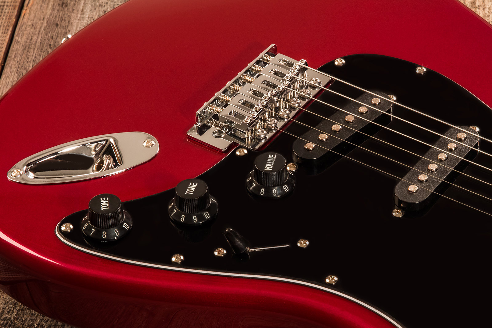 Eastone Str70t 3s Trem Pur - Dark Red - Guitare Électrique Forme Str - Variation 8