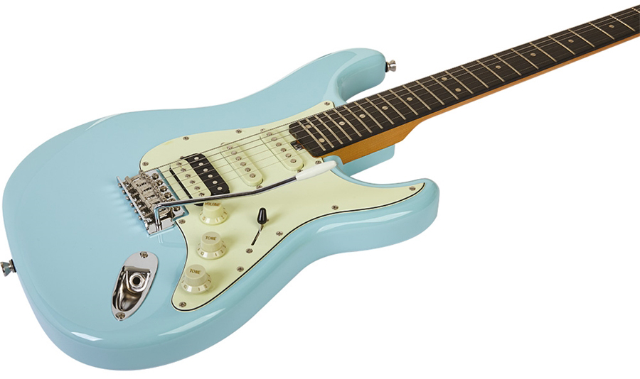 Eko Aire V-nos Original Hss Trem Wpc - Daphne Blue - Guitare Électrique Forme Str - Variation 2