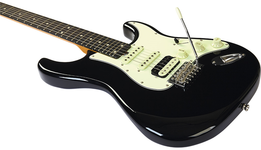 Eko Aire V-nos Original Hss Trem Wpc - Black - Guitare Électrique Forme Str - Variation 3