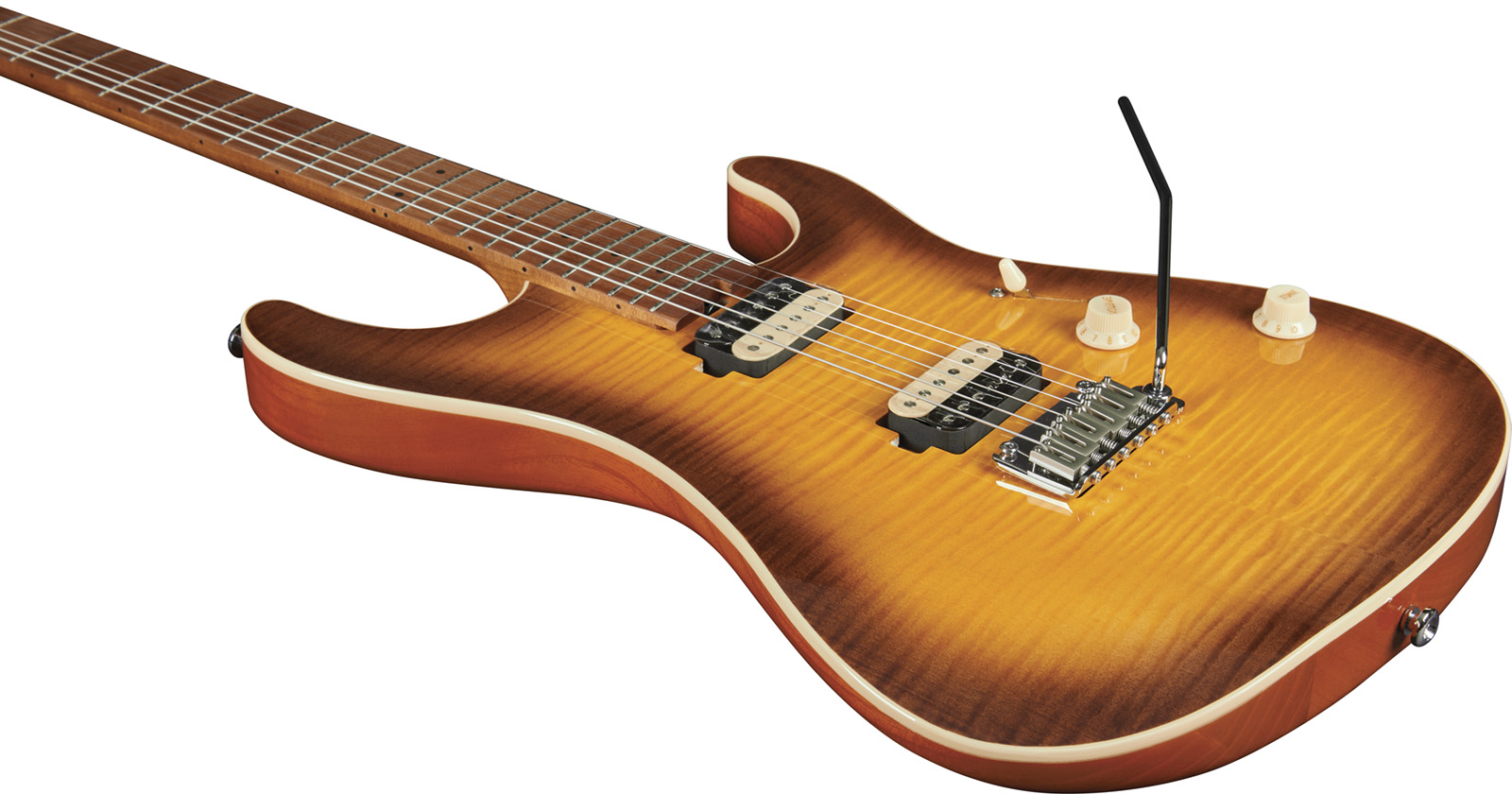 Eko Aurora 400 Trem Hh Mn - Flamed Amber Burst - Guitare Électrique Forme Str - Variation 2