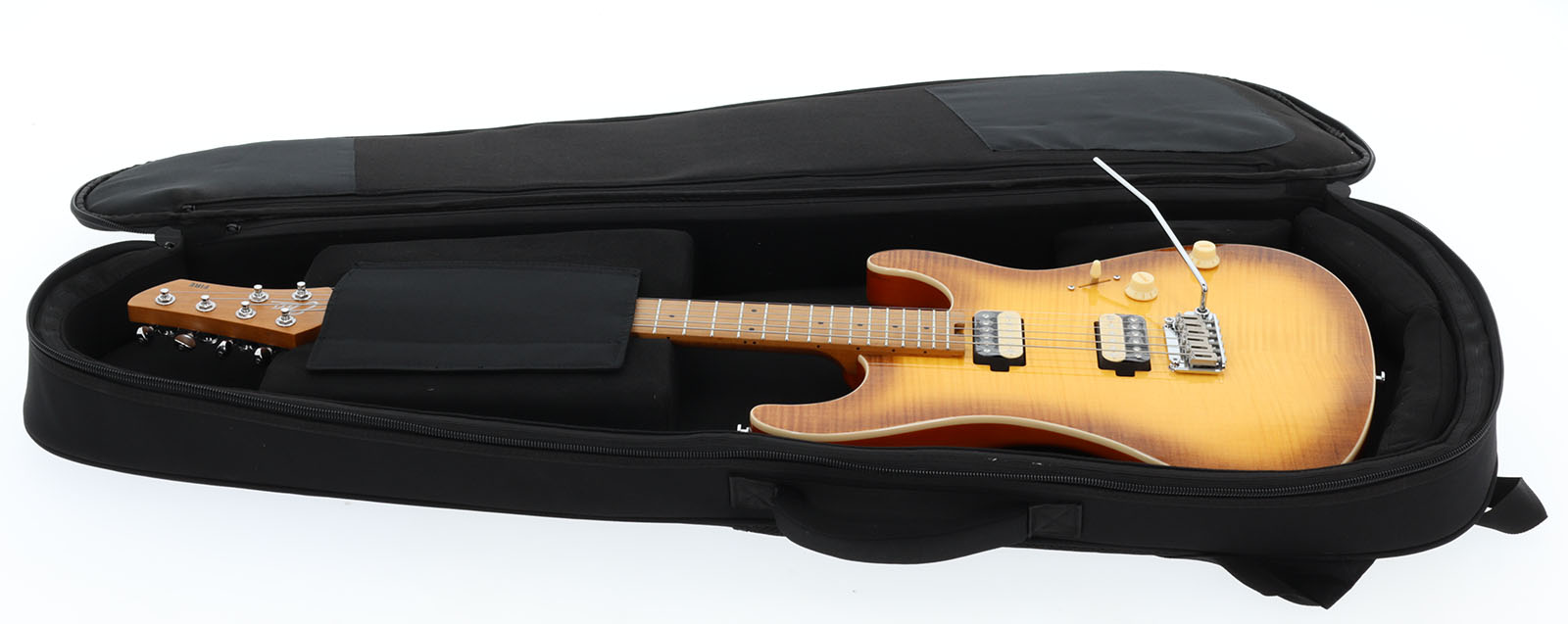 Eko Aurora 400 Trem Hh Mn - Flamed Amber Burst - Guitare Électrique Forme Str - Variation 5