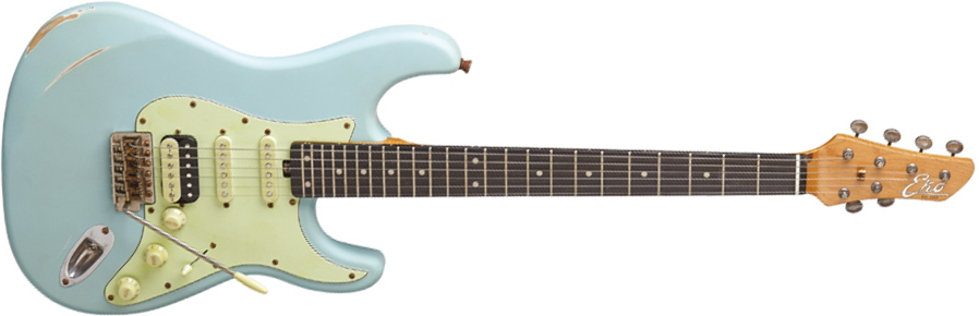 Eko Aire Relic Original Hss Trem Wpc - Daphne Blue - Guitare Électrique Forme Str - Main picture