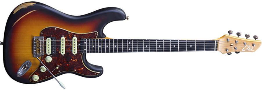 Eko Aire Relic Original Hss Trem Wpc - Sunburst - Guitare Électrique Forme Str - Main picture
