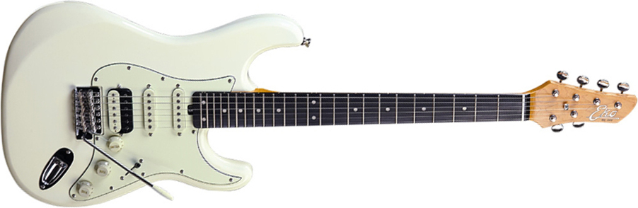 Eko Aire V-nos Original Hss Trem Wpc - Olympic White - Guitare Électrique Forme Str - Main picture