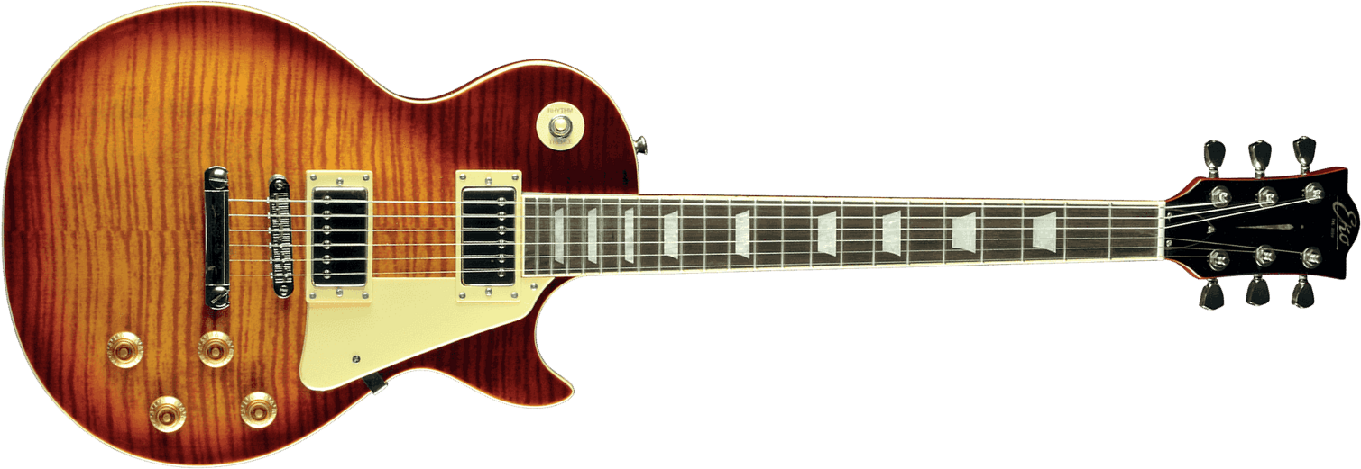 Eko Vl-480 Tribute Starter 2h Ht Wpc - Aged Cherry Burst Flamed - Guitare Électrique Single Cut - Main picture