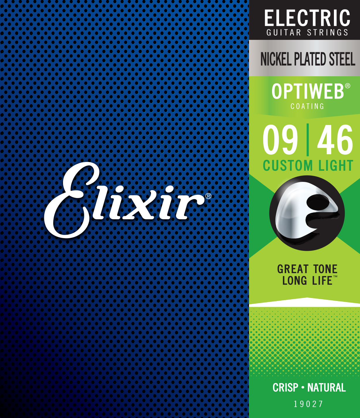 Elixir 19027 Optiweb Nps Round Wound Electric Guitar 6c 9-46 - Cordes Guitare Électrique - Main picture